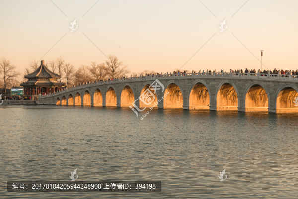 冬至?xí)r分的頤和園十七孔橋