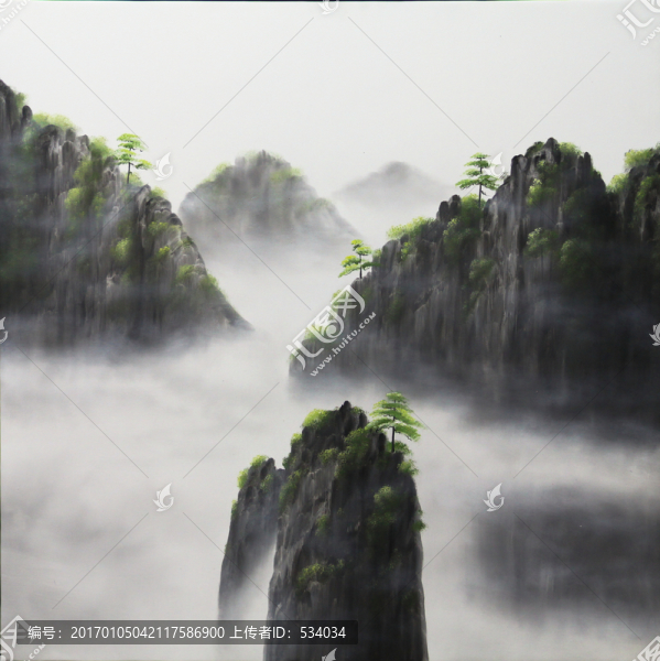 裝飾畫,山水,油畫,寫意