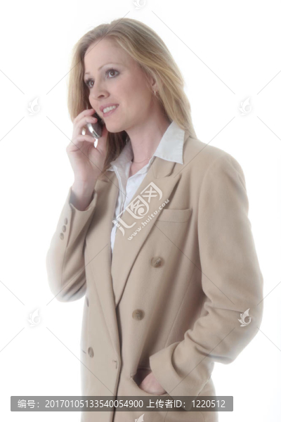 手機(jī)上的商業(yè)女人