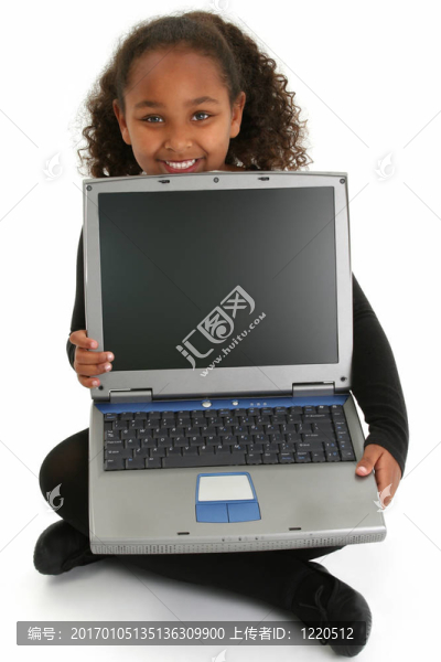 女孩兒的筆記本電腦