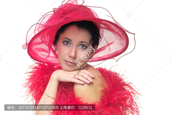 戴紅帽子的女士