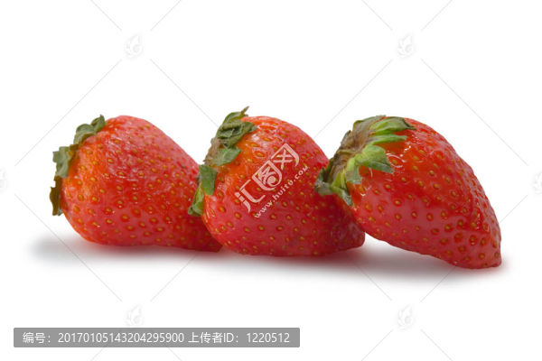 草莓白色背景與剪輯路徑隔離