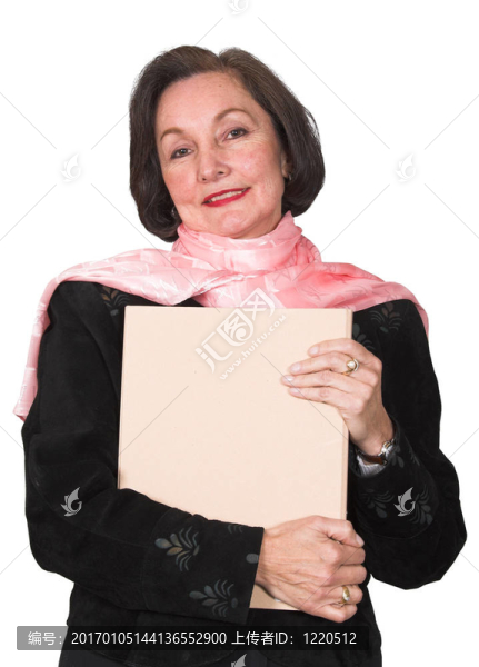 商業(yè)女人微笑的文件夾
