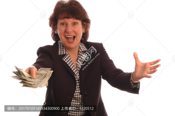 興奮的女人用現(xiàn)金414