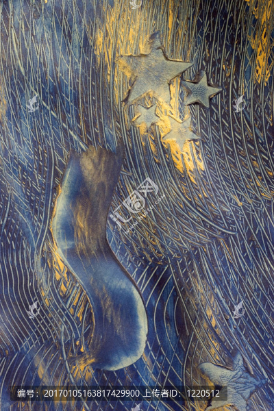 粘貼紙：藍色的星星