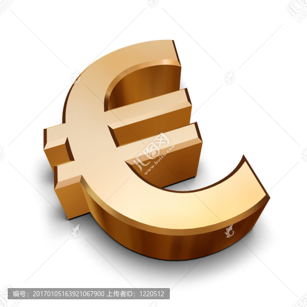 3D黃金歐元符號(hào)
