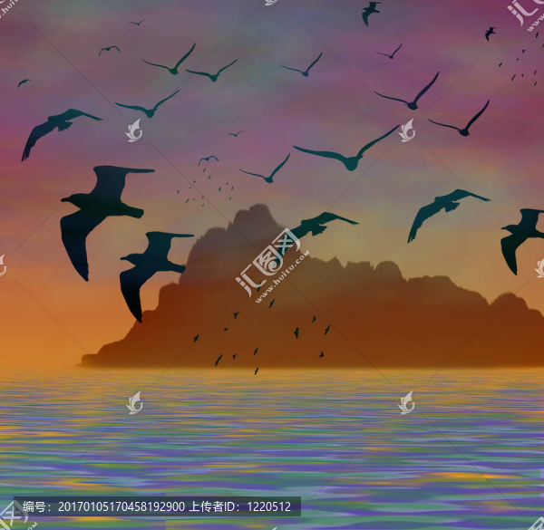 日落海鷗