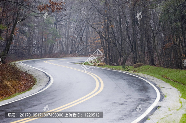 濕的鄉(xiāng)間道路