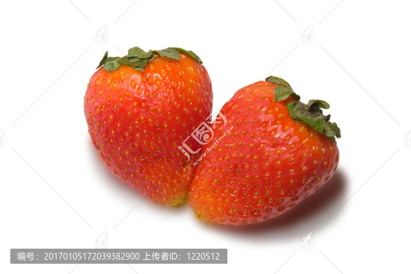 草莓白色背景與剪輯路徑隔離