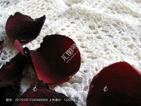 復(fù)古蕾絲與干玫瑰花瓣