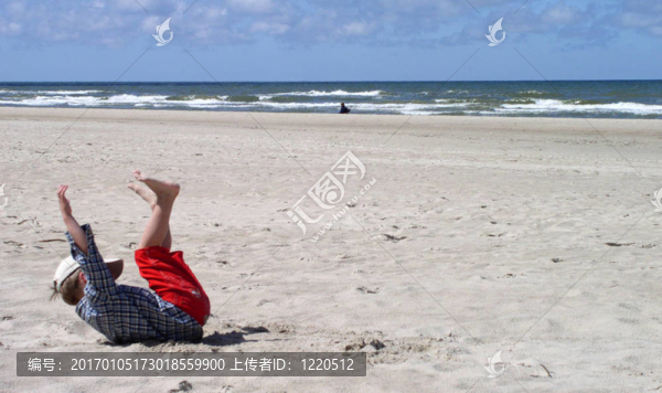 在海灘上