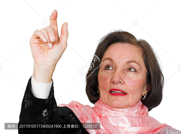 商業(yè)女人按一個(gè)按鈕