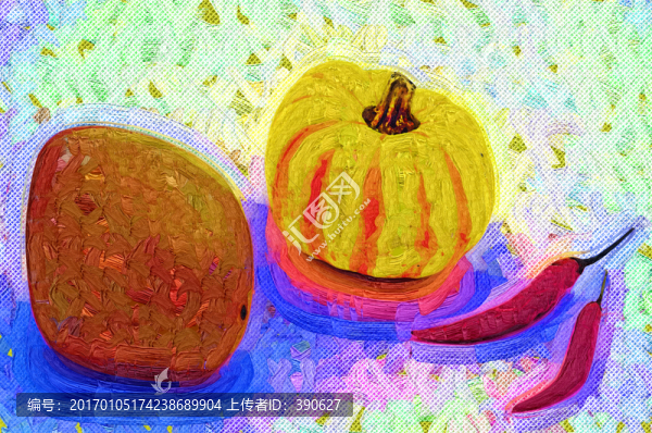蔬菜水果油畫,未分層