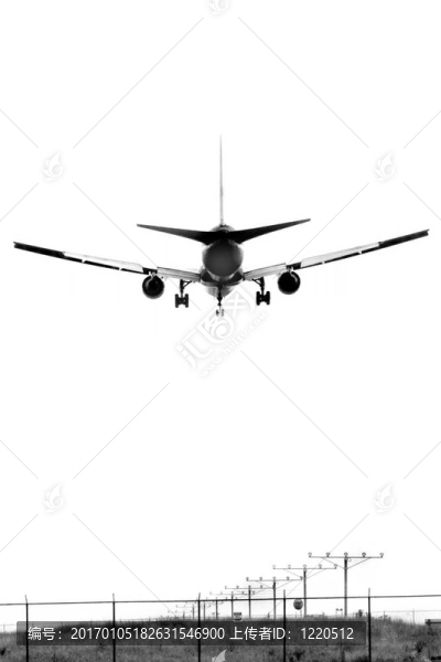 飛機(jī)降落。