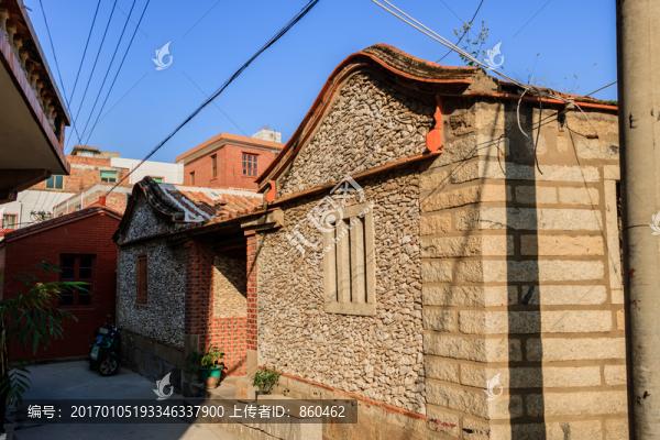 潯埔蚵厝,蚵殼厝,蚵殼墻,石