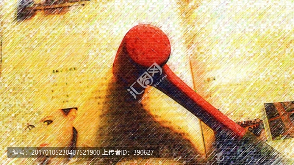 錘子和書,油畫,未分層