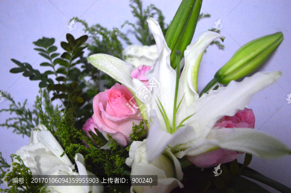 百合玫瑰花