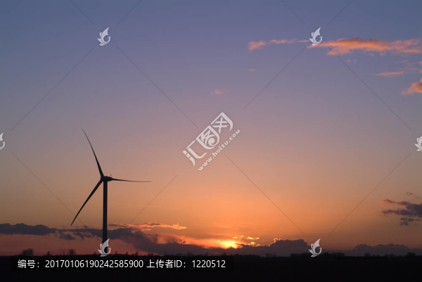 風電場的日出日落