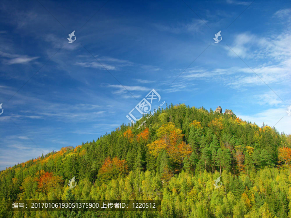 秋季；夏季山景觀