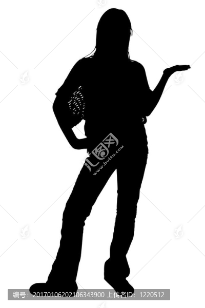 用手裁剪女人的剪影