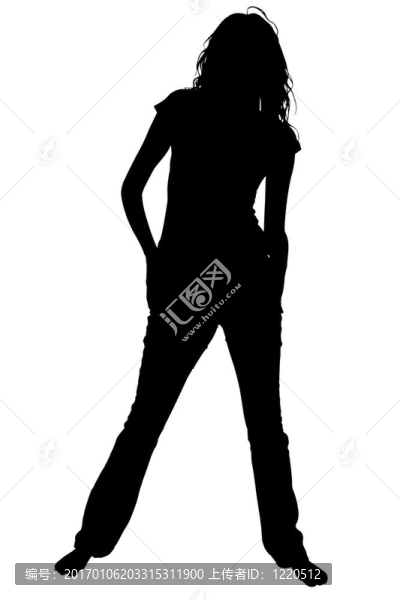 裁剪路徑brefoot少女剪影