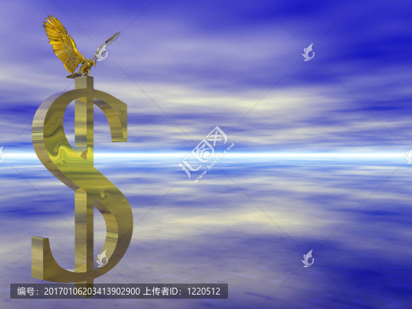 美元標志上的美國禿頭鷹。