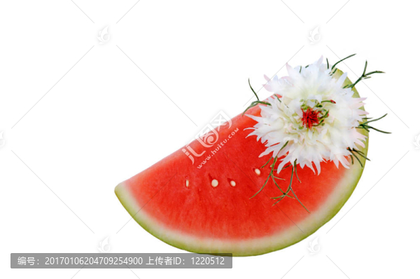 在一個(gè)白色的孤立的背景上的西瓜片