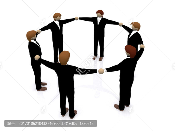 企業(yè)團(tuán)隊(duì)合作3D插圖