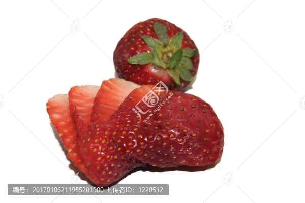 水果-,Strawberry,Sliced