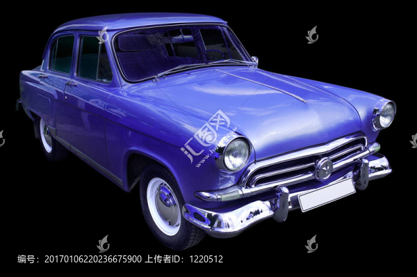 經(jīng)典藍(lán)色復(fù)古車隔離