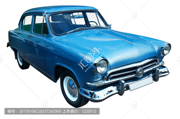 經(jīng)典藍(lán)色復(fù)古車隔離