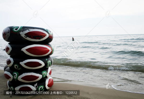 在海灘上