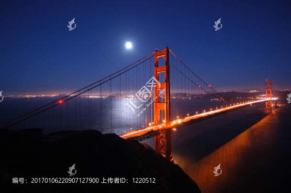 夜晚的金色大門