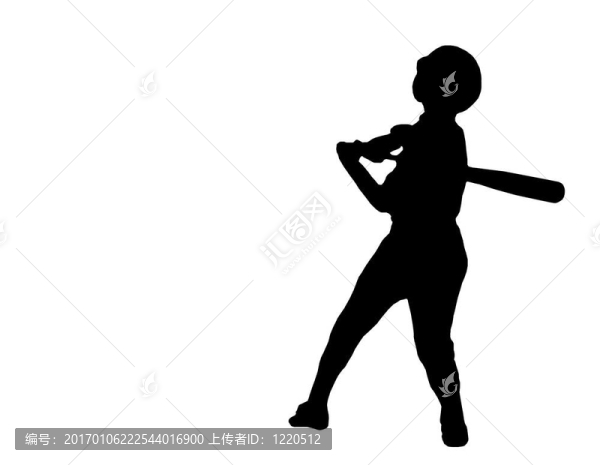 棒球運動員的剪影