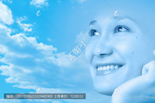 快樂微笑的女孩臉?biāo)囆g(shù)設(shè)計