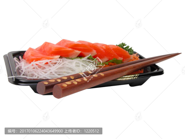 三文魚刺身和筷子