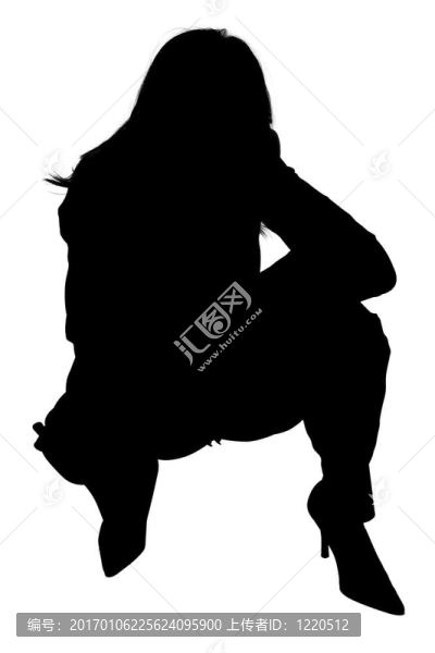 女人蹲剪影