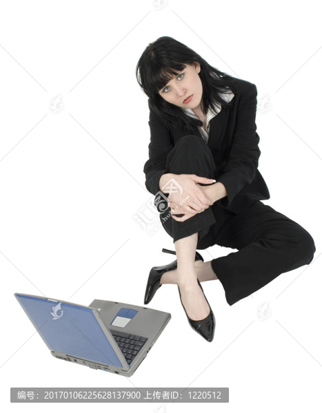 商業(yè)女人與筆記本電腦