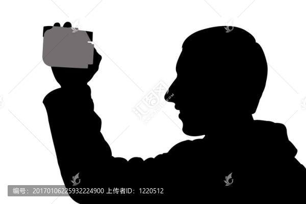 剪影人的數碼相機