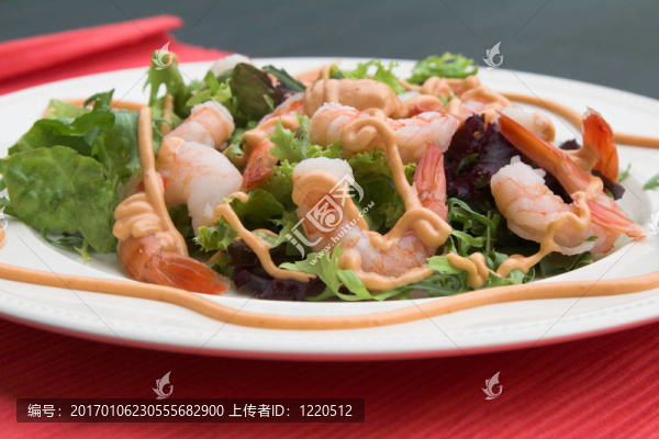 美味的蝦仁沙拉