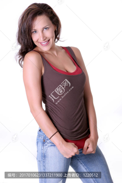 性感的女人穿牛仔褲