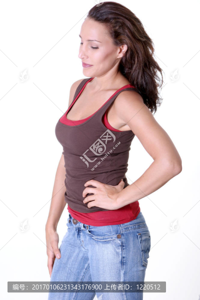 性感的女人穿牛仔褲