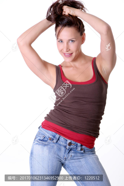 性感的女人穿牛仔褲