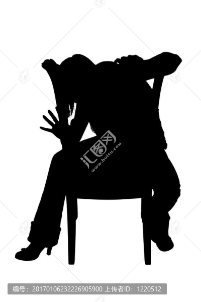 椅子上的女性剪裁剪影
