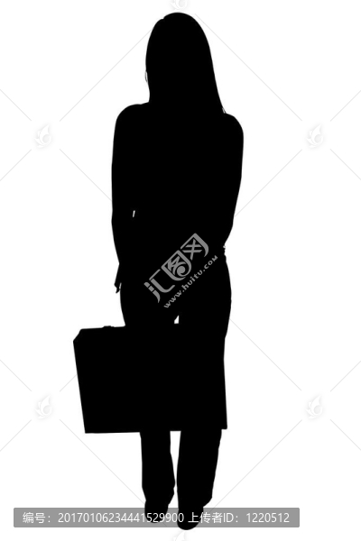 帶有公文包的女人剪影