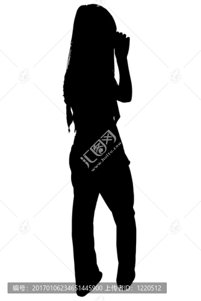 女性的剪輯路徑剪影