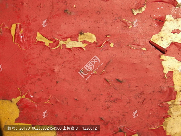 紅色的油漆剝落