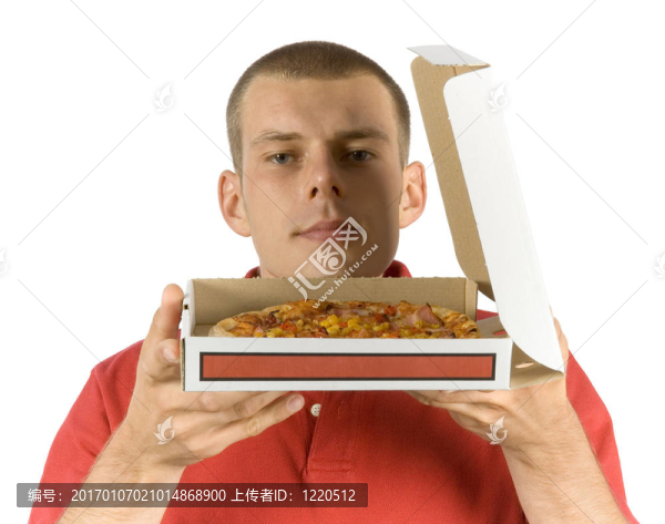 男人的味道的披薩