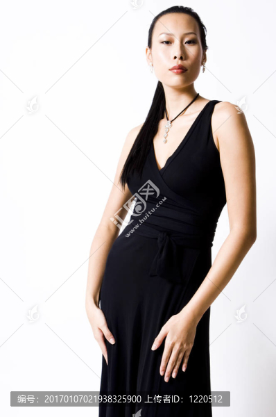 黑色服裝模特