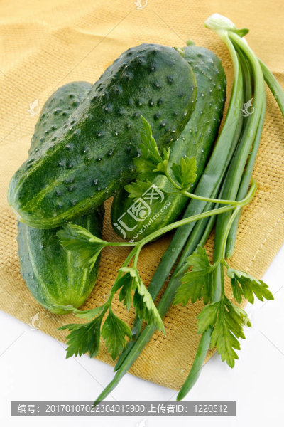 綠色蔥；黃瓜；香菜